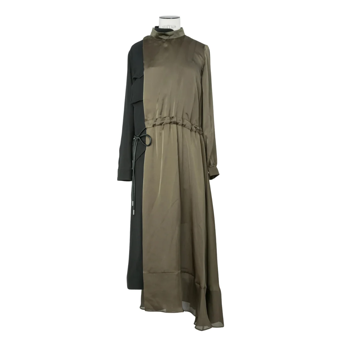 Crepe Back Satin x Satin Dress - 1