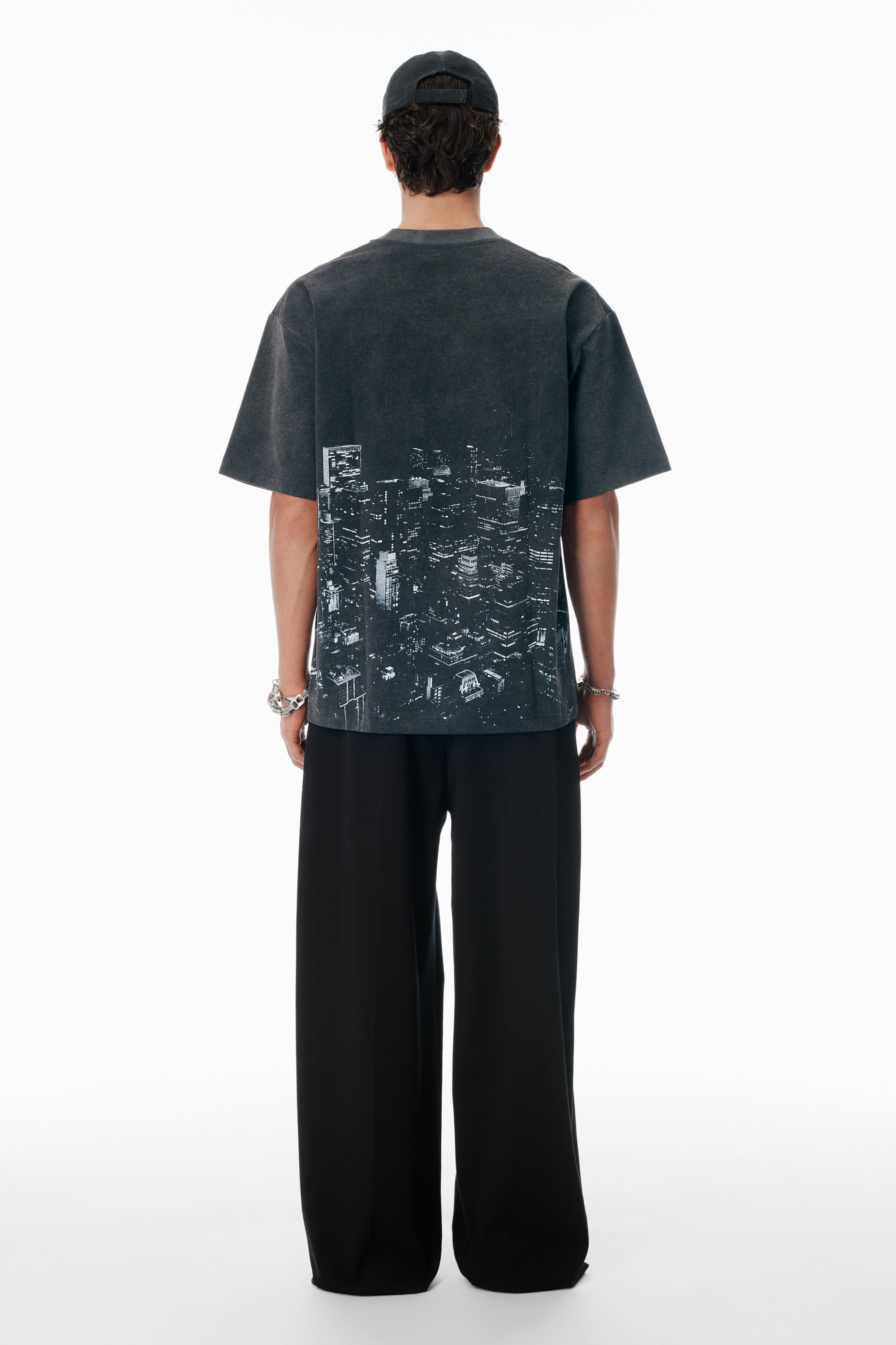 Black NY Skyline Crystal Hotfix T-Shirt - 4