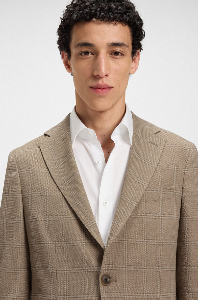 CHECKED SLIM-FIT JACKET IN STRETCH CLOTH 5