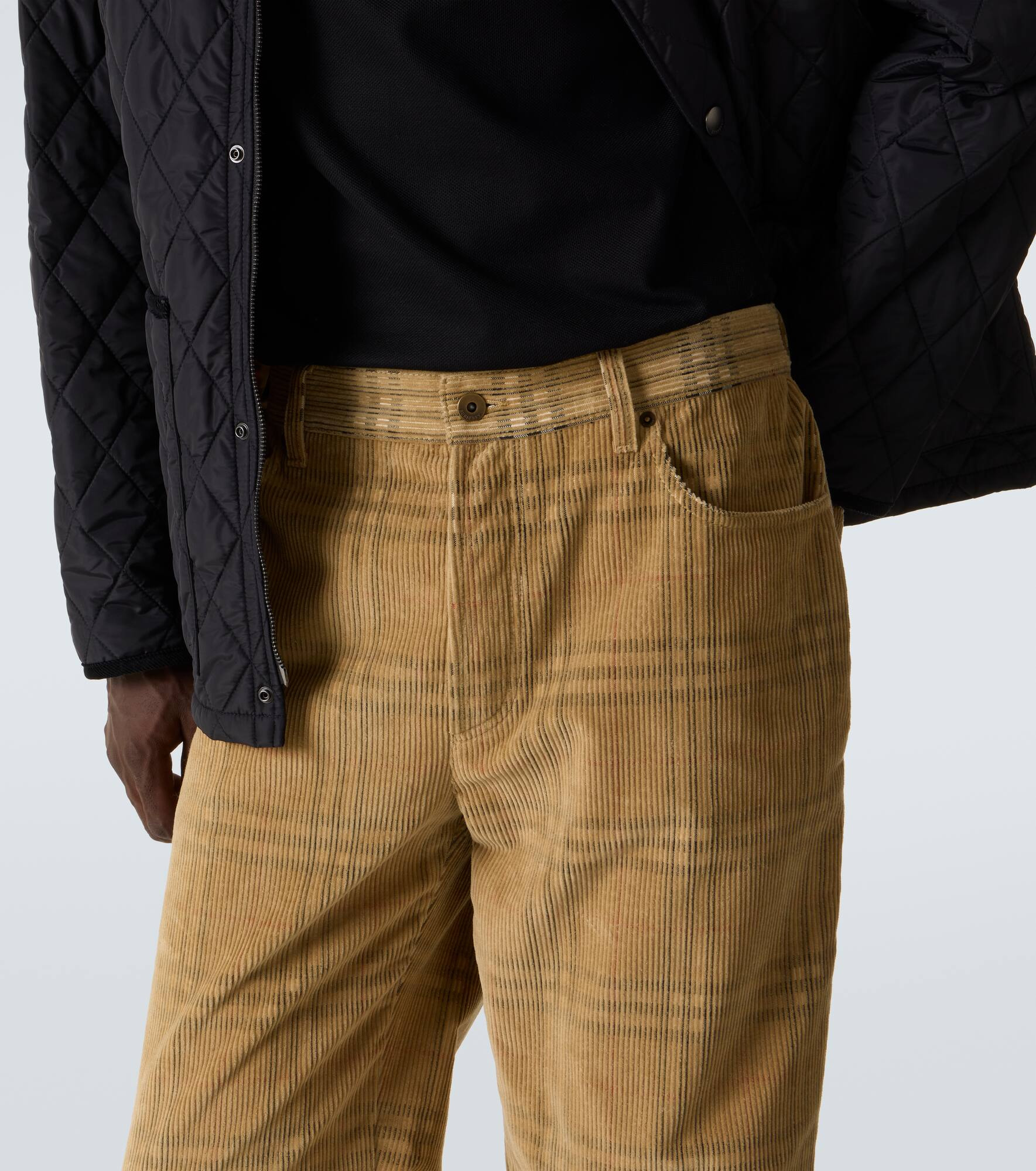Burberry Check corduroy straight pants - 5