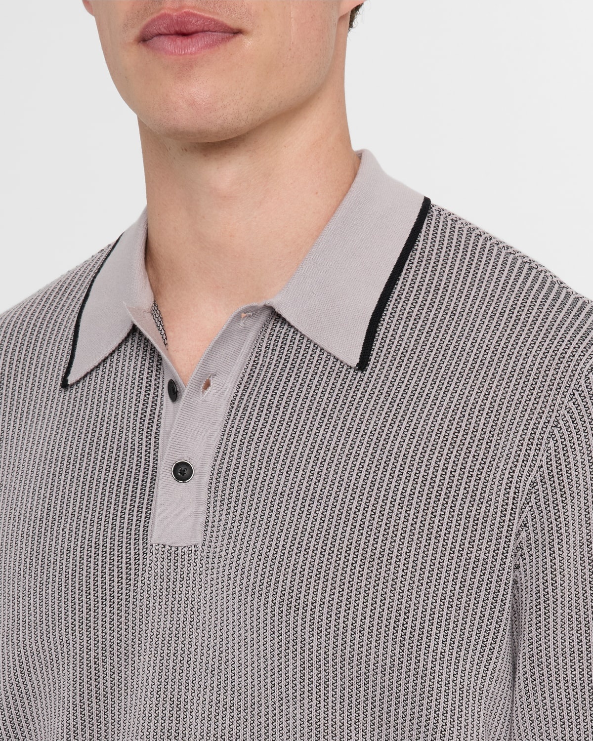 Men's Harvey Striped Knit Polo - 5