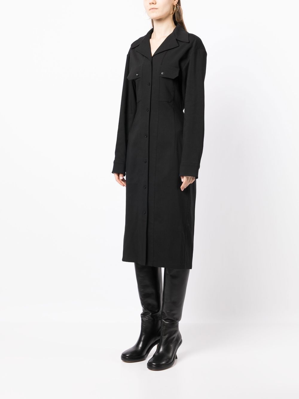 long-sleeve shirt dress - 3