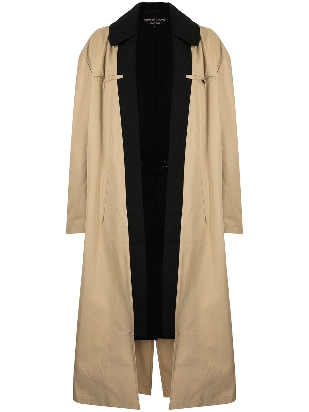 wool-panel trench coat - 1