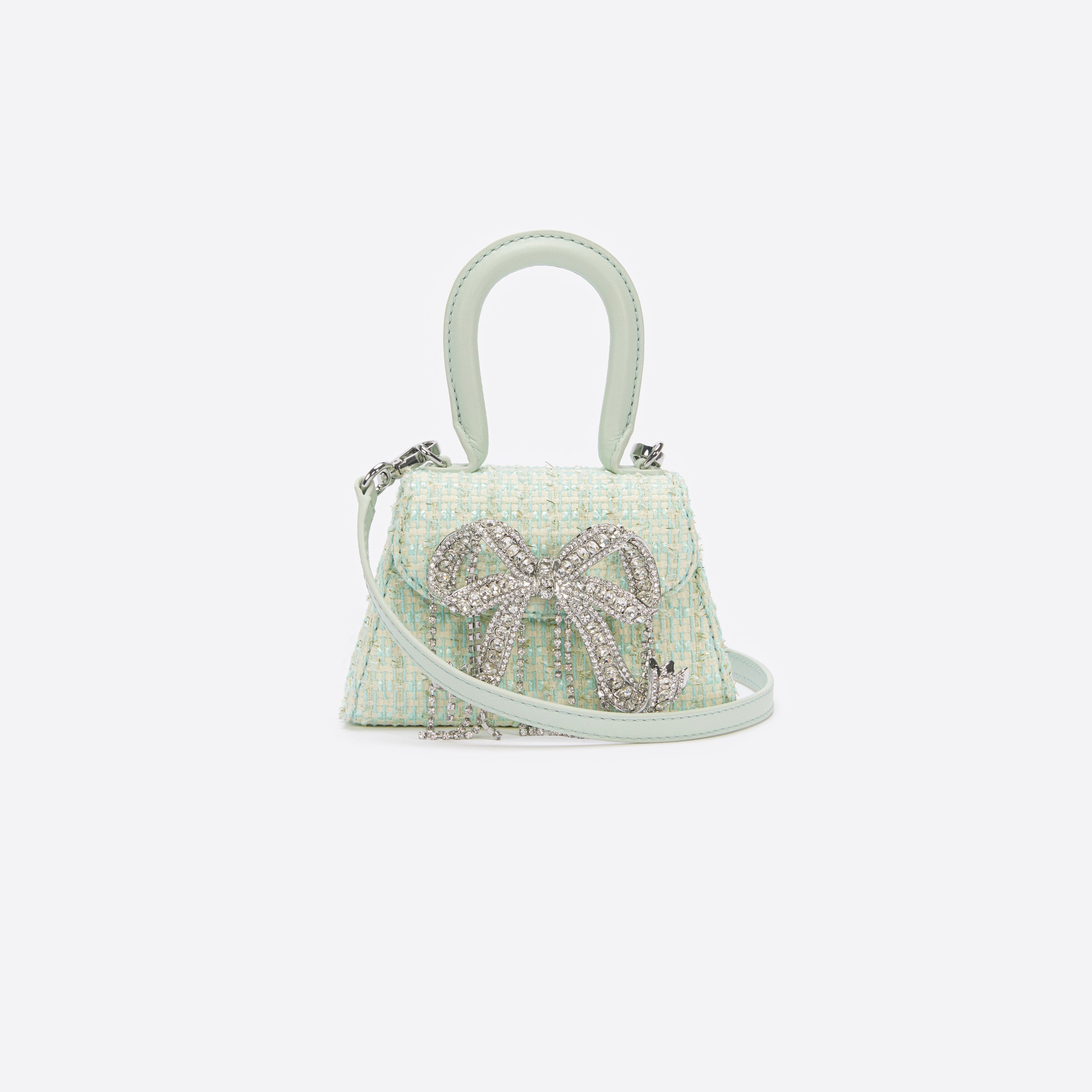 Mint Boucle Micro Bow Bag - 4