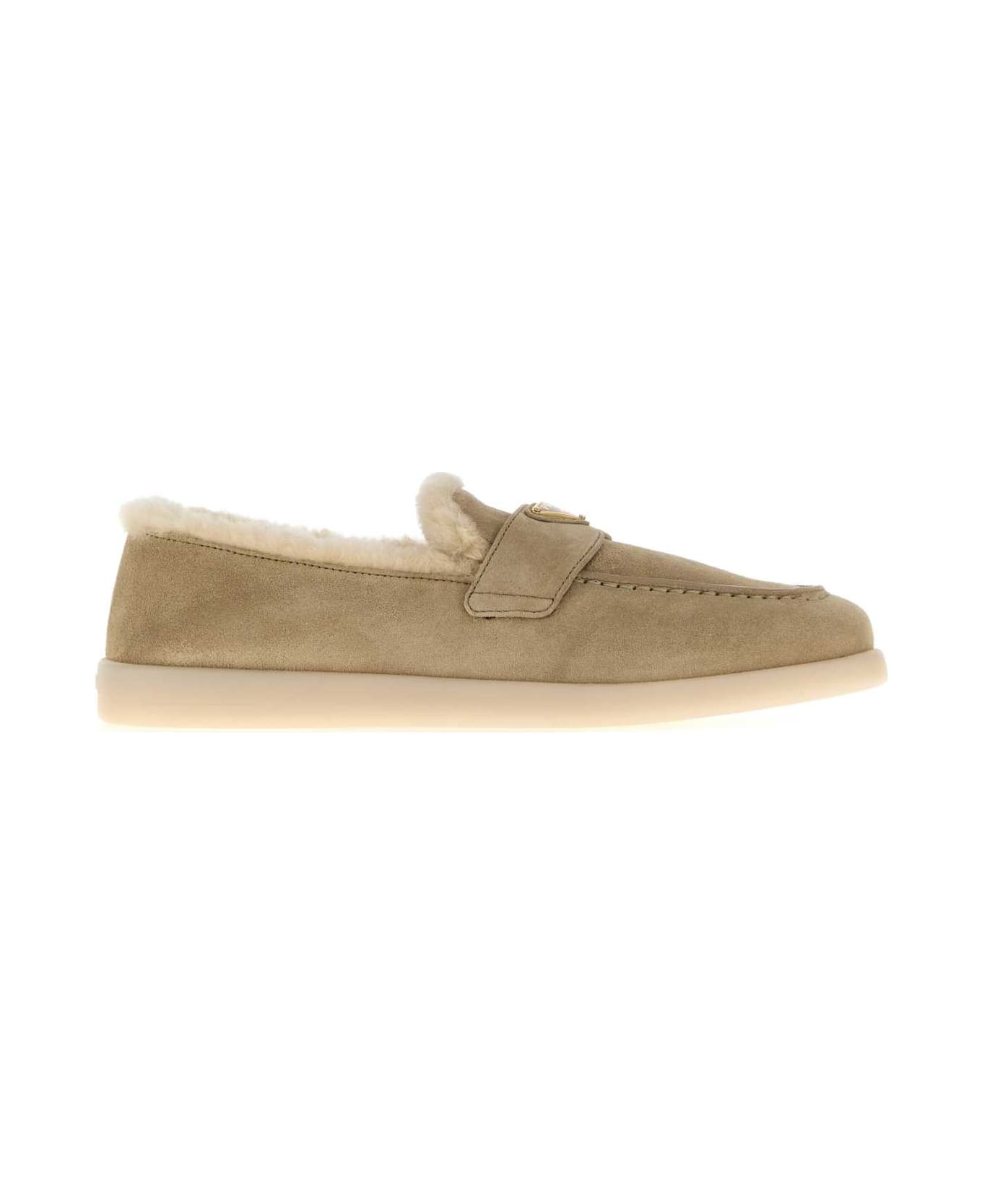Beige Suede Loafers - 1