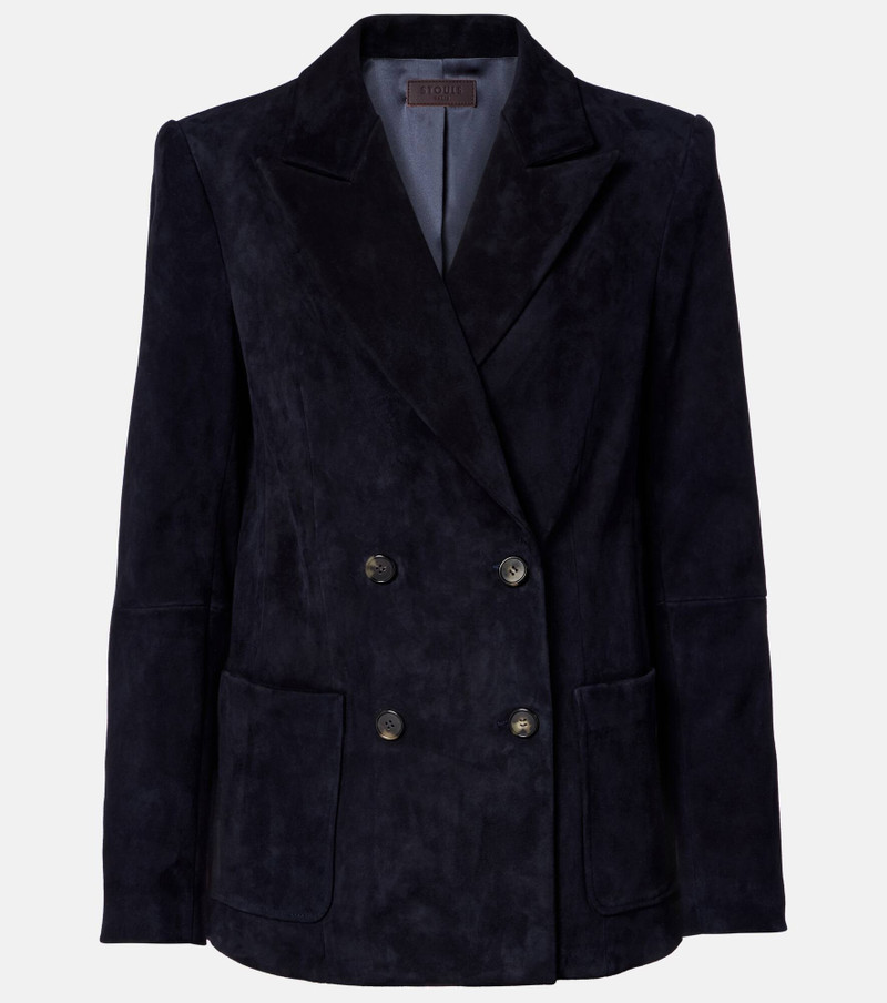 Suede double-breasted blazer 1