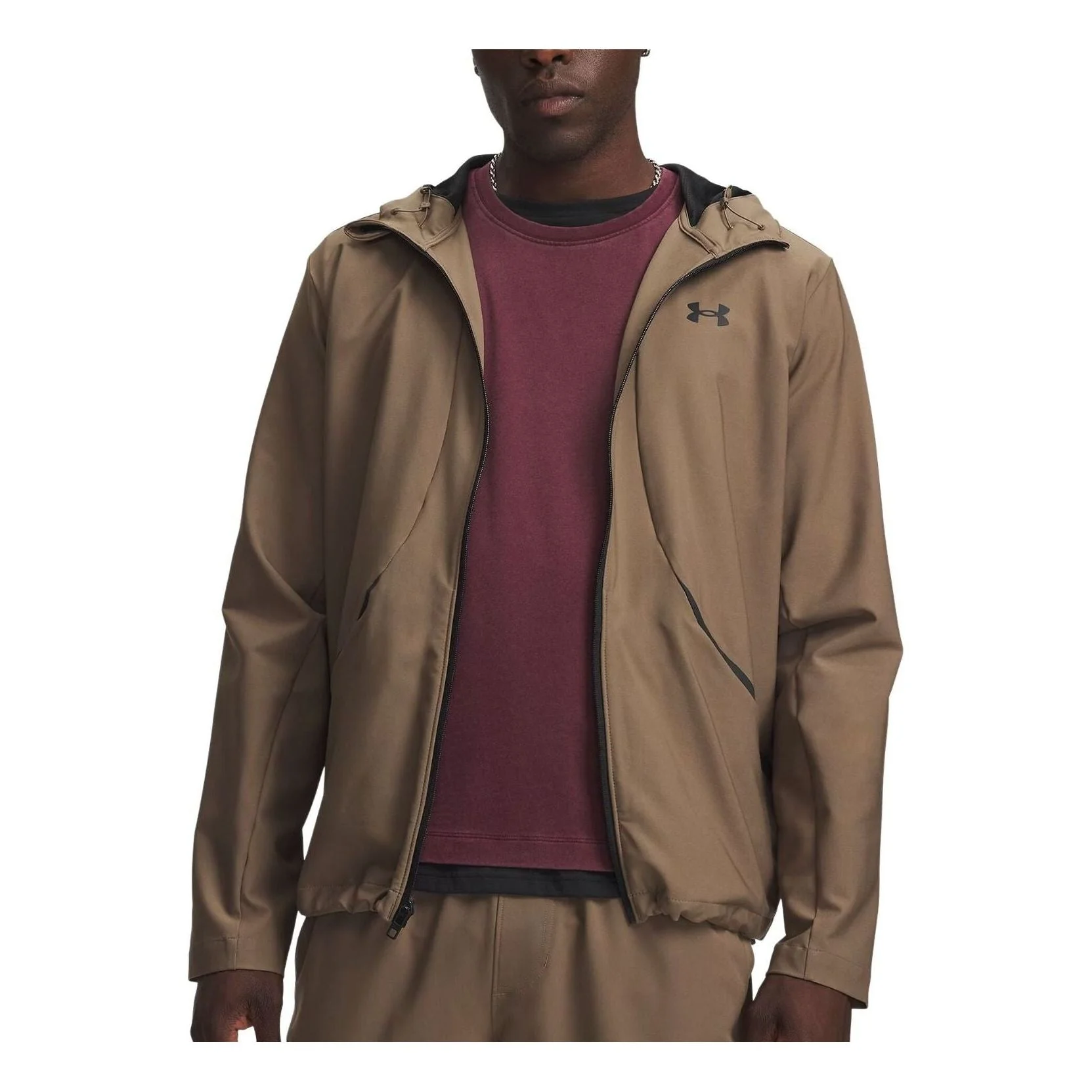 Under Armour UA Unstoppable Woven Jacket Asia Sizing 'Desert Taupe Black' 6014621-219 - 1