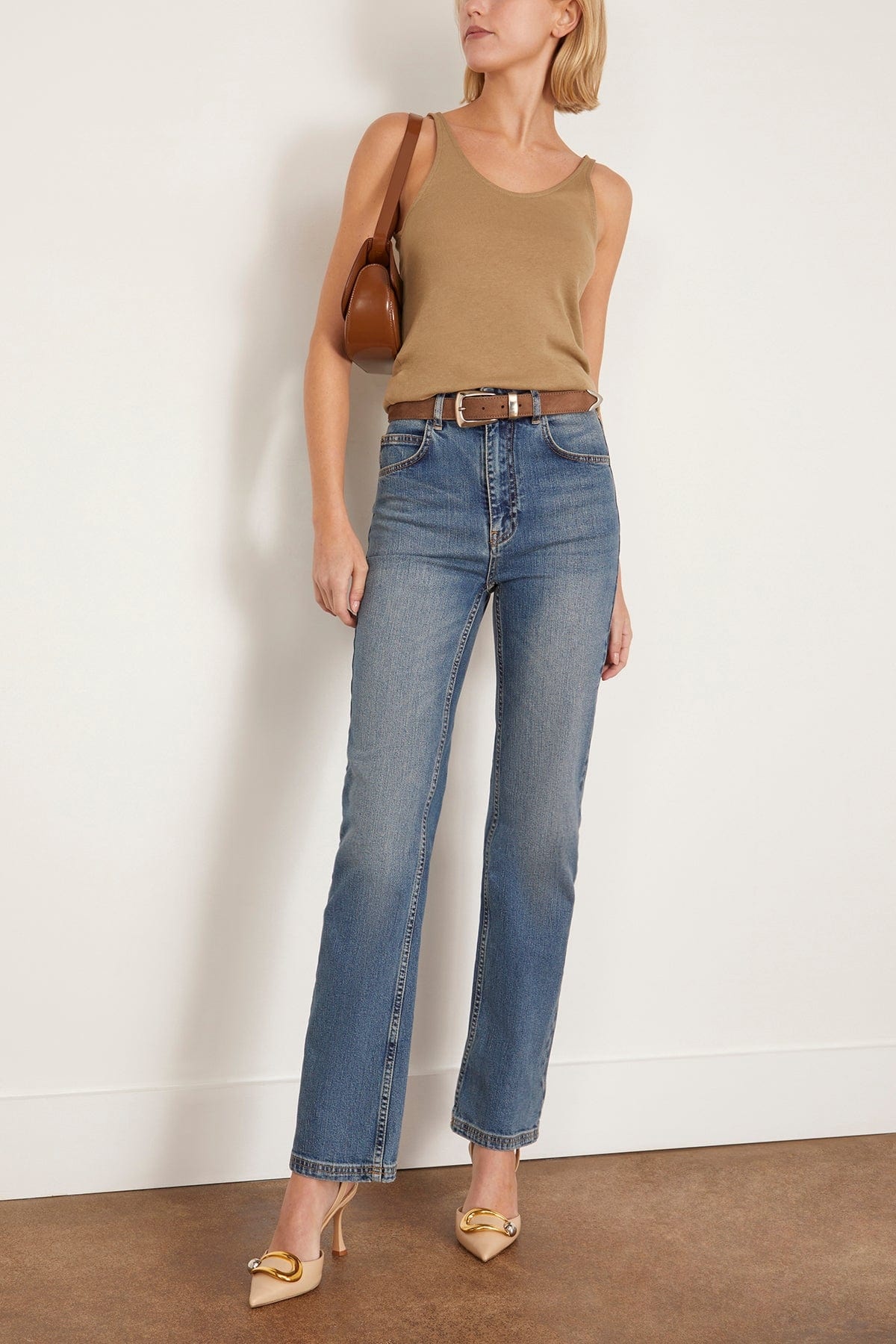 Luca Organic Cotton Sheer Tank Top in Biscotti - 2