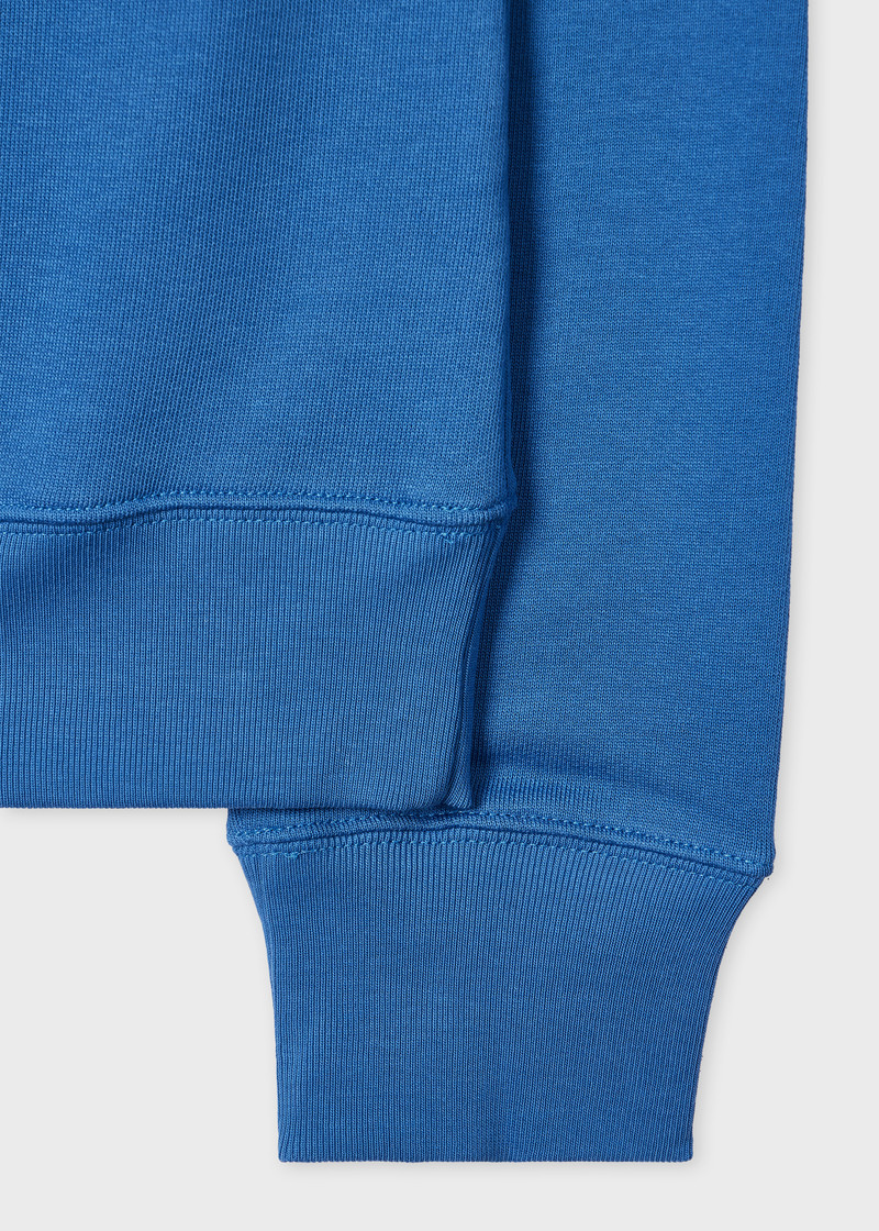 Paul Smith Ocean Blue Zebra Logo Zip-Neck Sweatshirt outlook