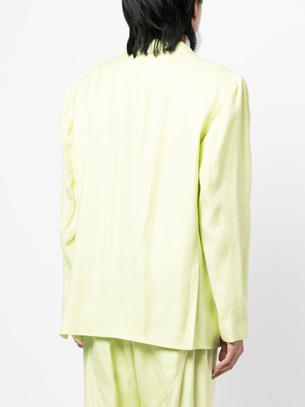 linen single-breasted blazer - 4