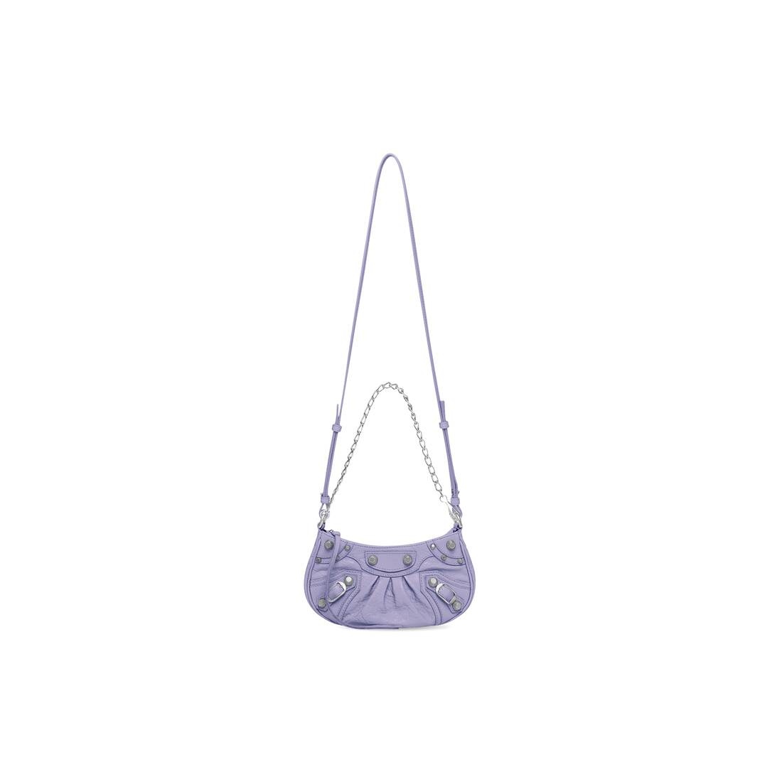 Women's Le Cagole Mini Purse With Chain in Lilac - 6