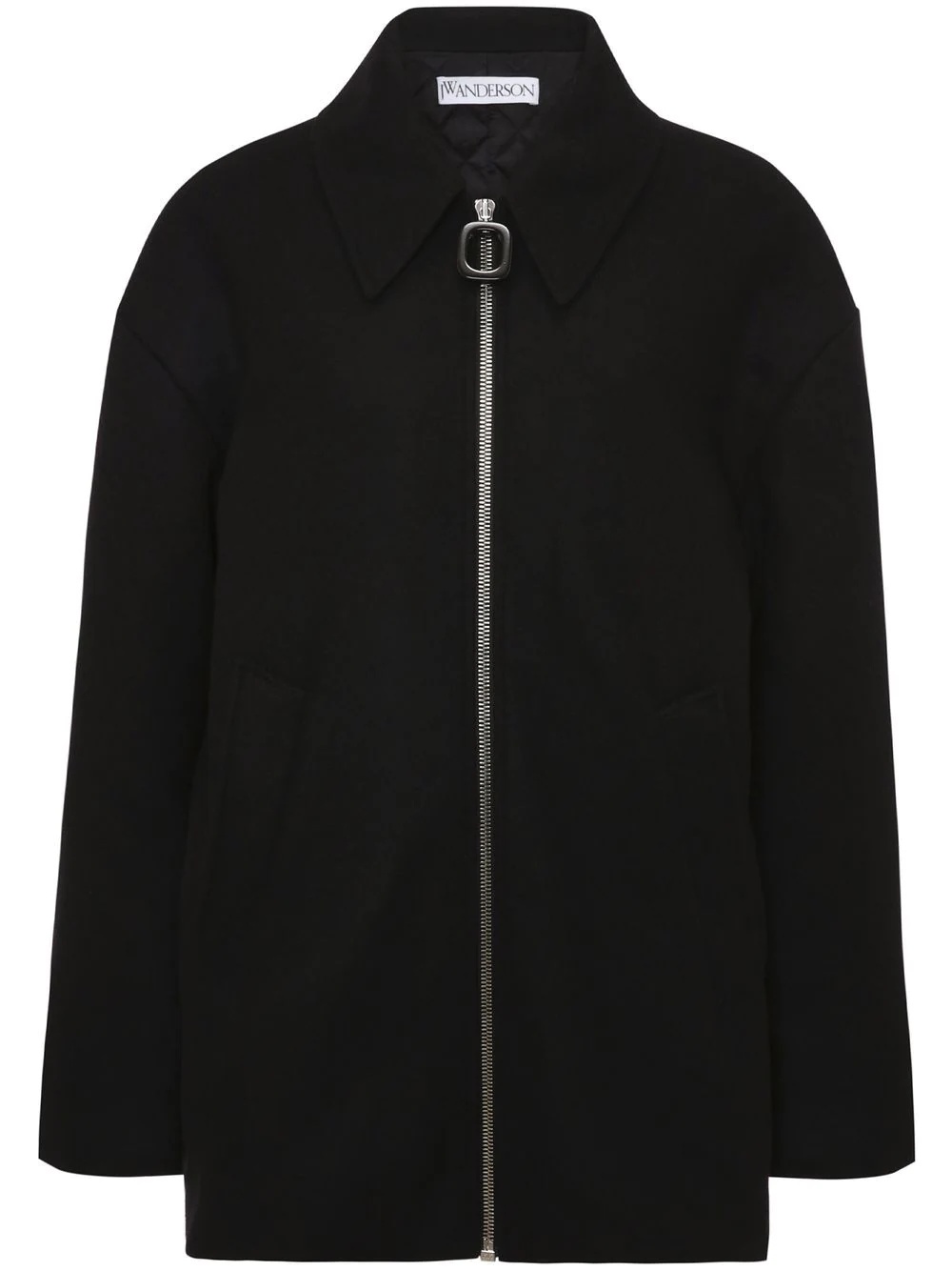 zip-front wool-blend coat - 1