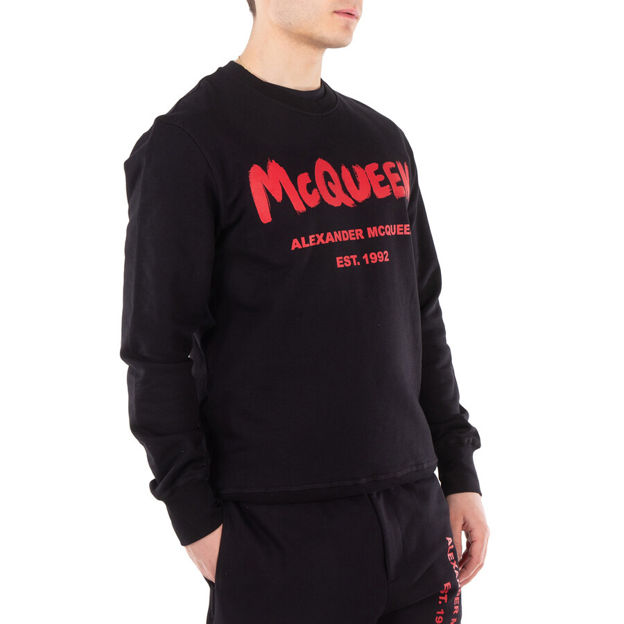 Alexander Mcqueen Men's Graffiti Logo Crewneck Sweatshirt - 2