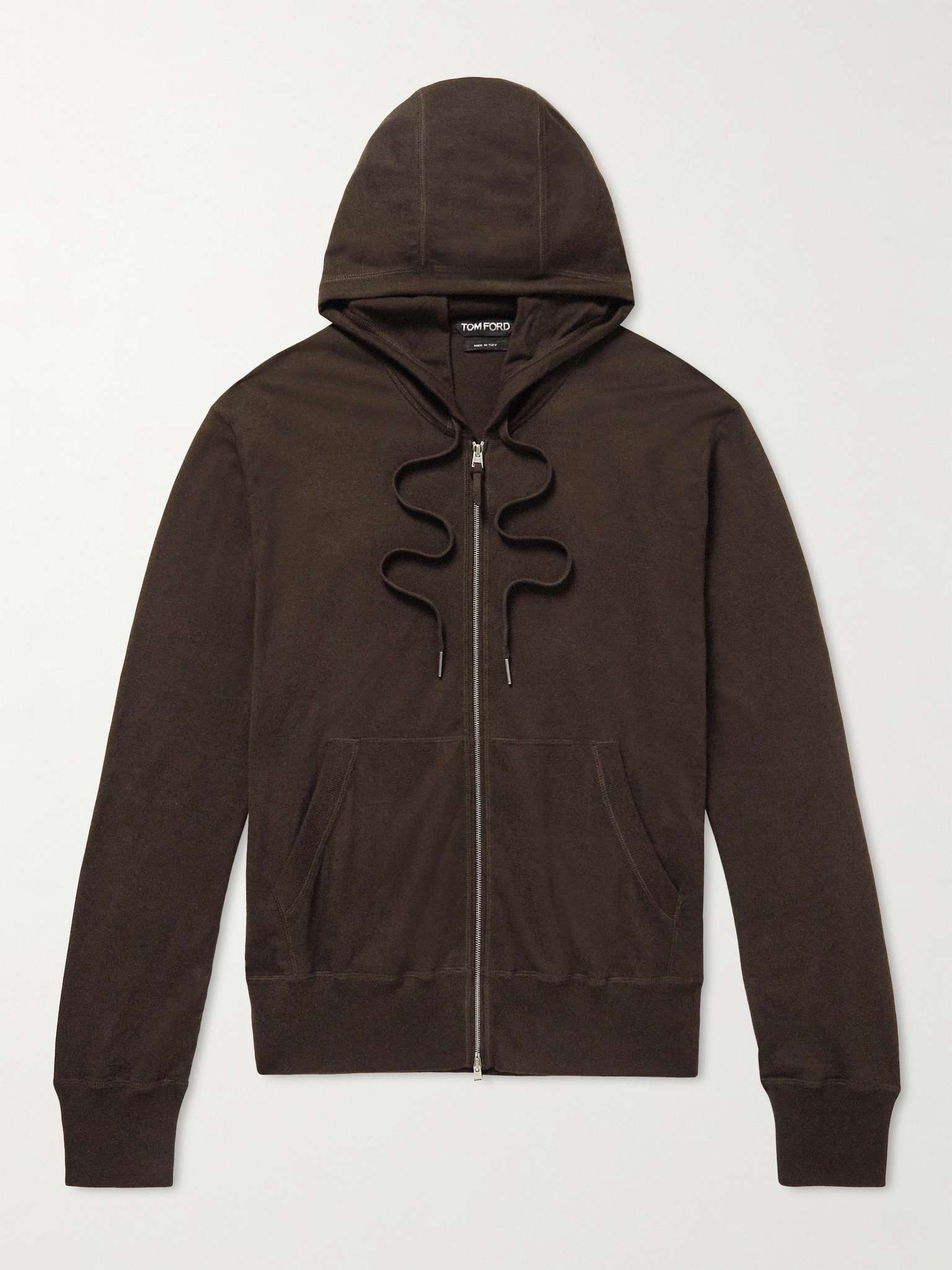 Cotton, Silk and Cashmere-Blend Zip-Up Hoodie - 1