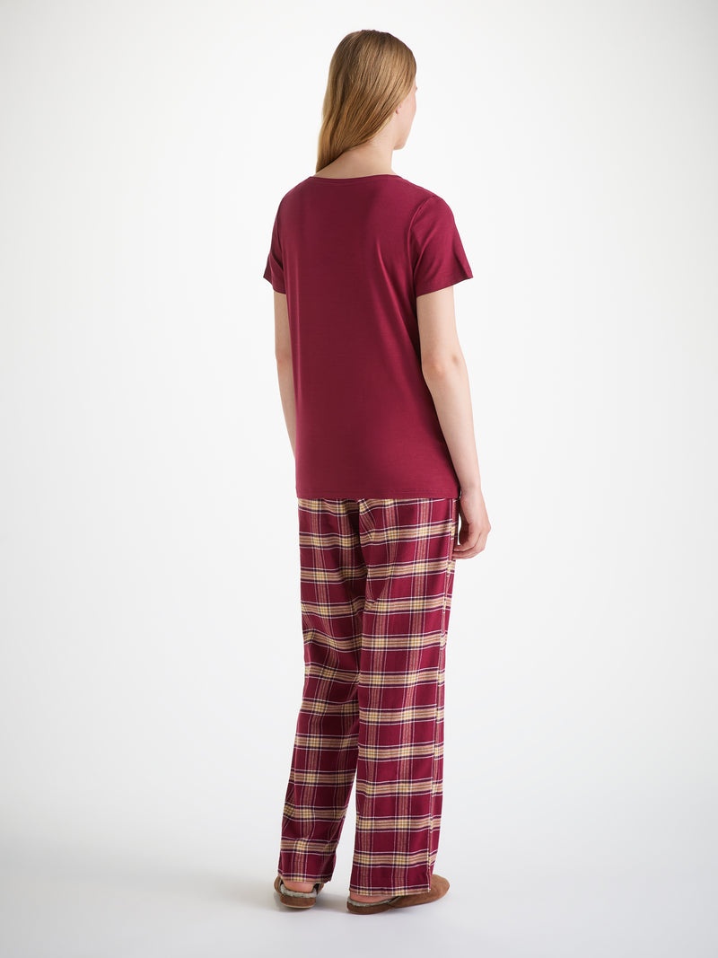 Women's T-Shirt Lara Micro Modal Stretch Claret - 4