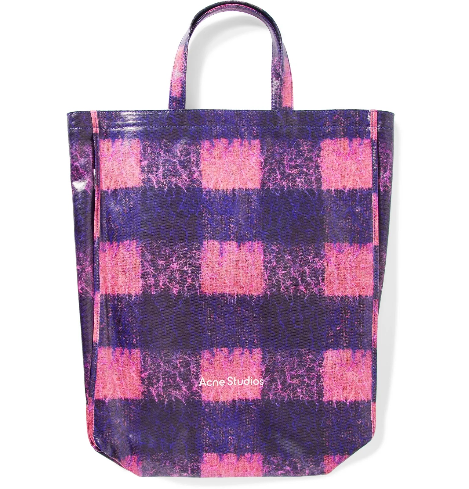 Checked Coated-Canvas Tote Bag - 1