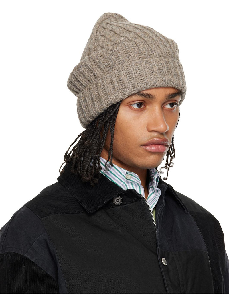 Maison Margiela Taupe Rib-Knit Beanie outlook