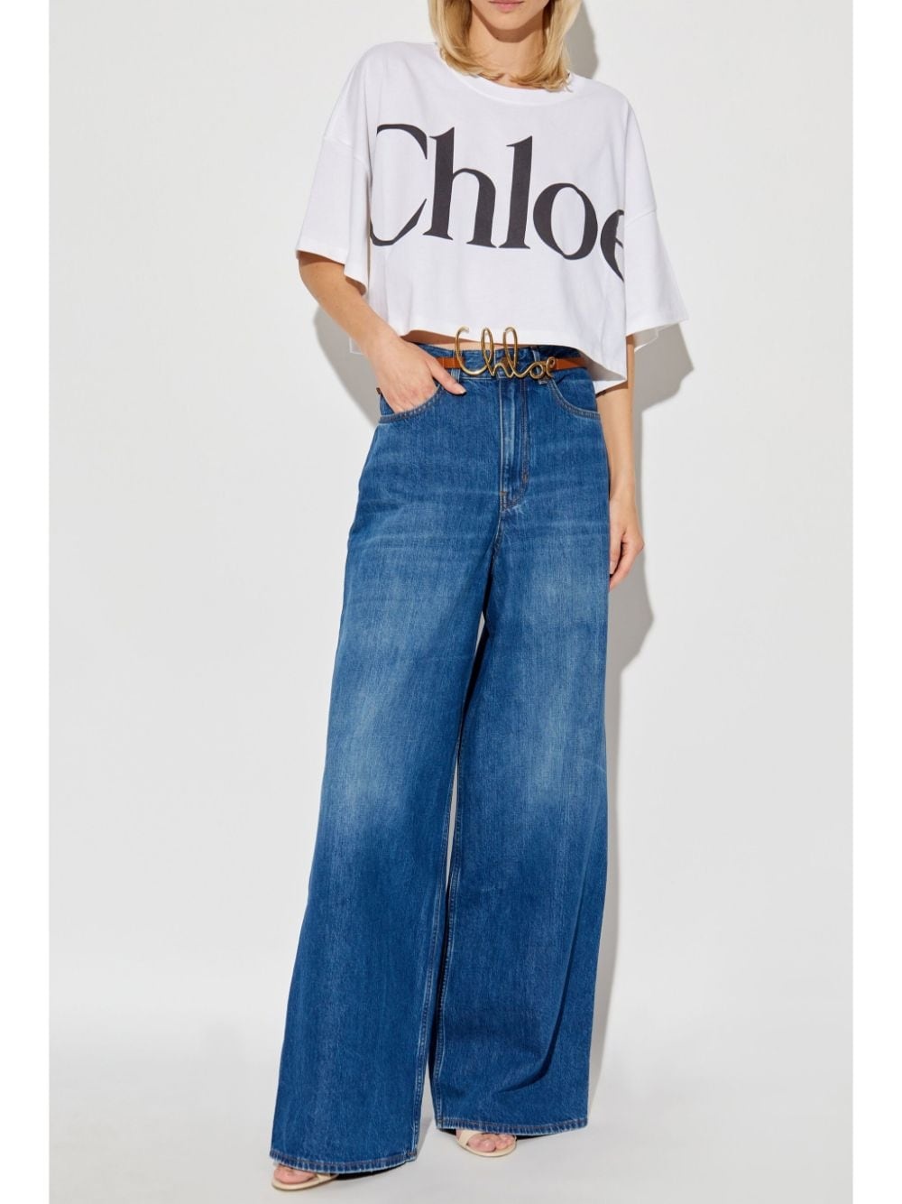 logo-print crop top - 2
