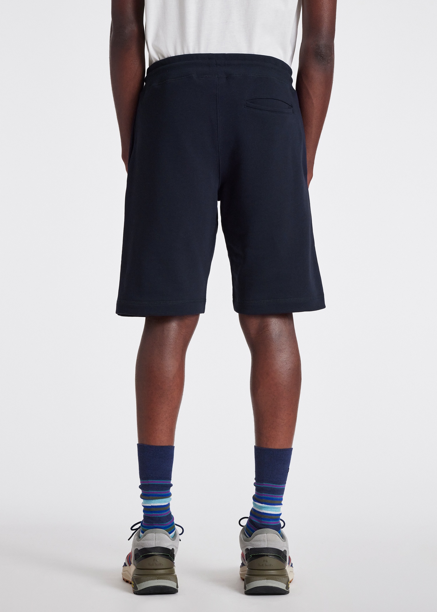 Dark Navy Cotton Zebra Logo Shorts - 5
