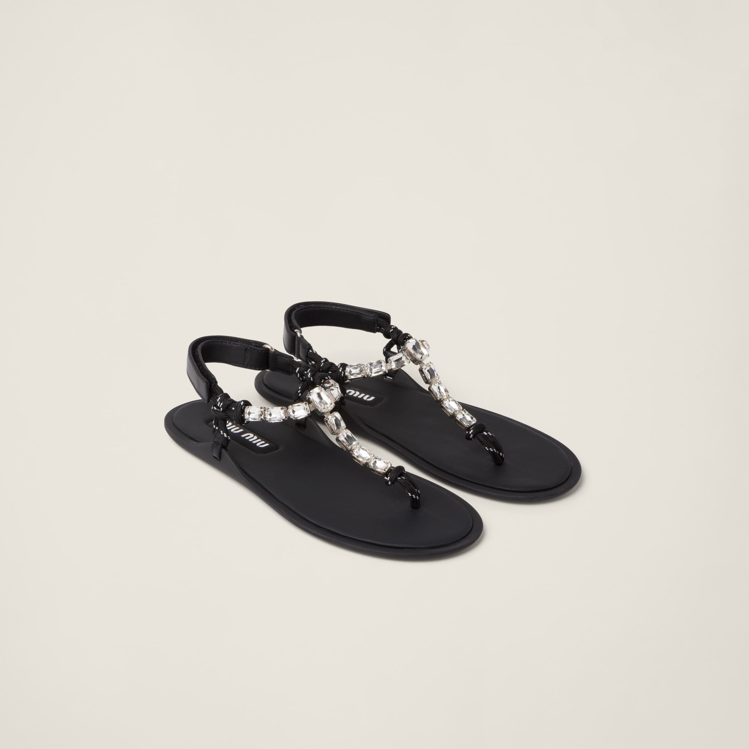 Cotton cord thong sandals - 1