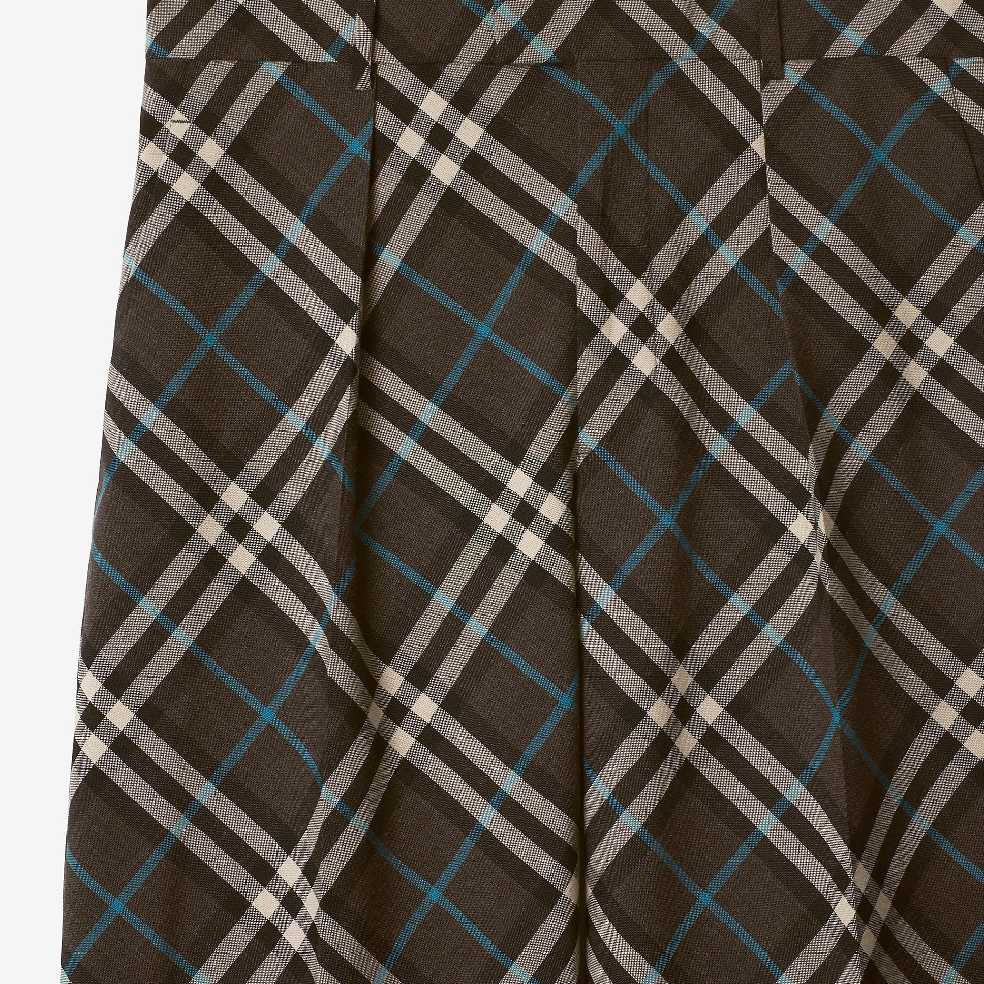 Check Wool Blend Tailored Trousers - 6