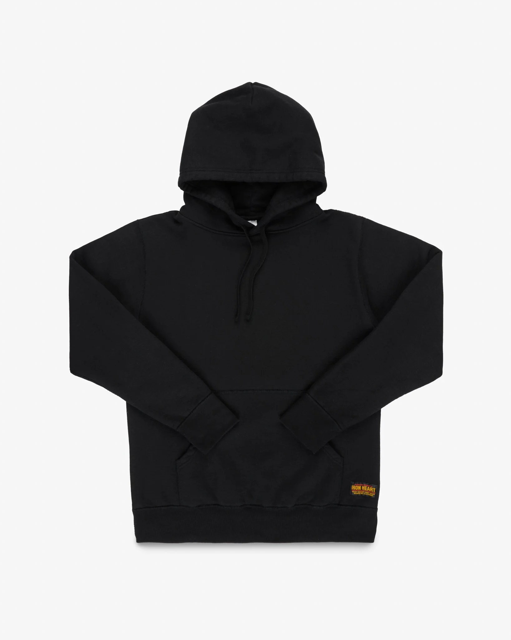 IHSW-84-BLK PRINTED 14OZ ULTRA HEAVYWEIGHT LOOPWHEEL COTTON HOODIE - BLACK - 1