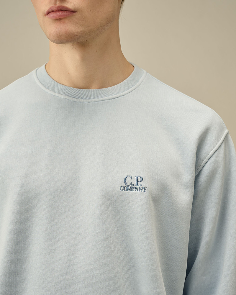 Cotton Diagonal Fleece Crewneck Logo Sweatshirt 5