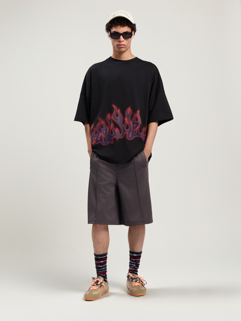 Palm Angels Back Curved Logo Track Shorts outlook