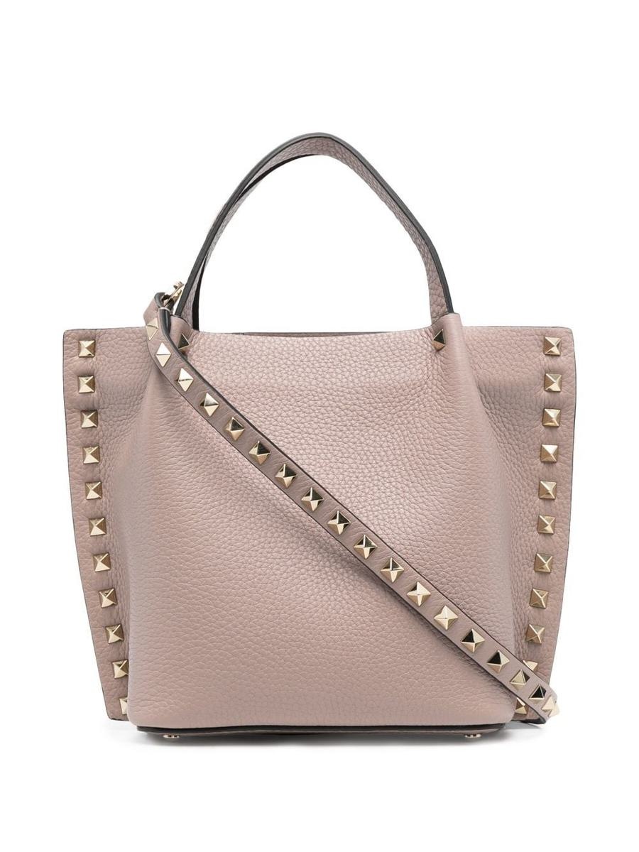 Valentino Garavani VALENTINO GARAVANI ROCKSTUD SMALL LEATHER TOTE BAG - 1