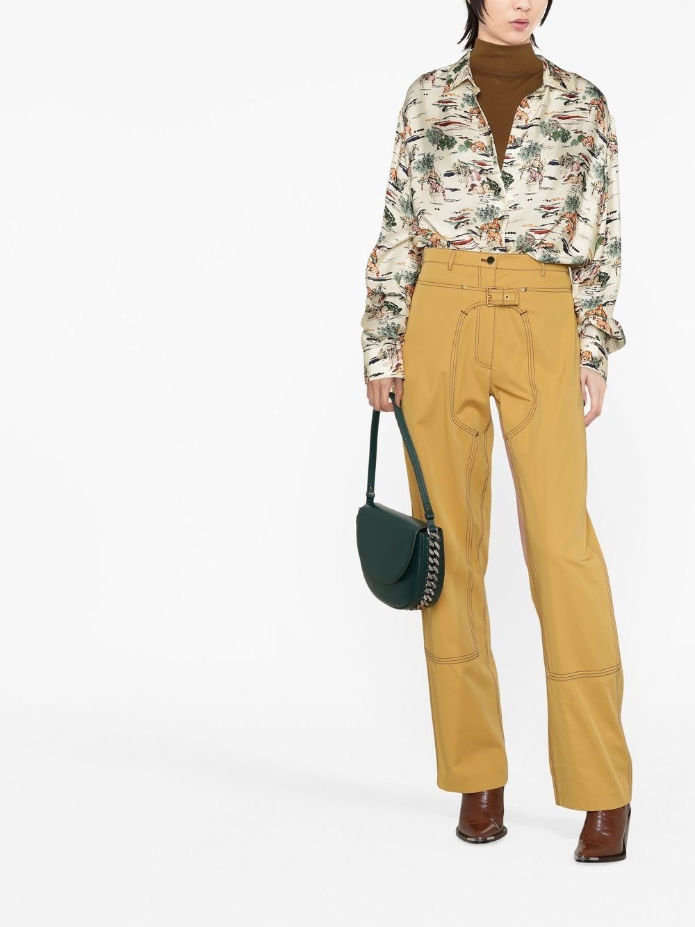 buckle-detail straight trousers - 2