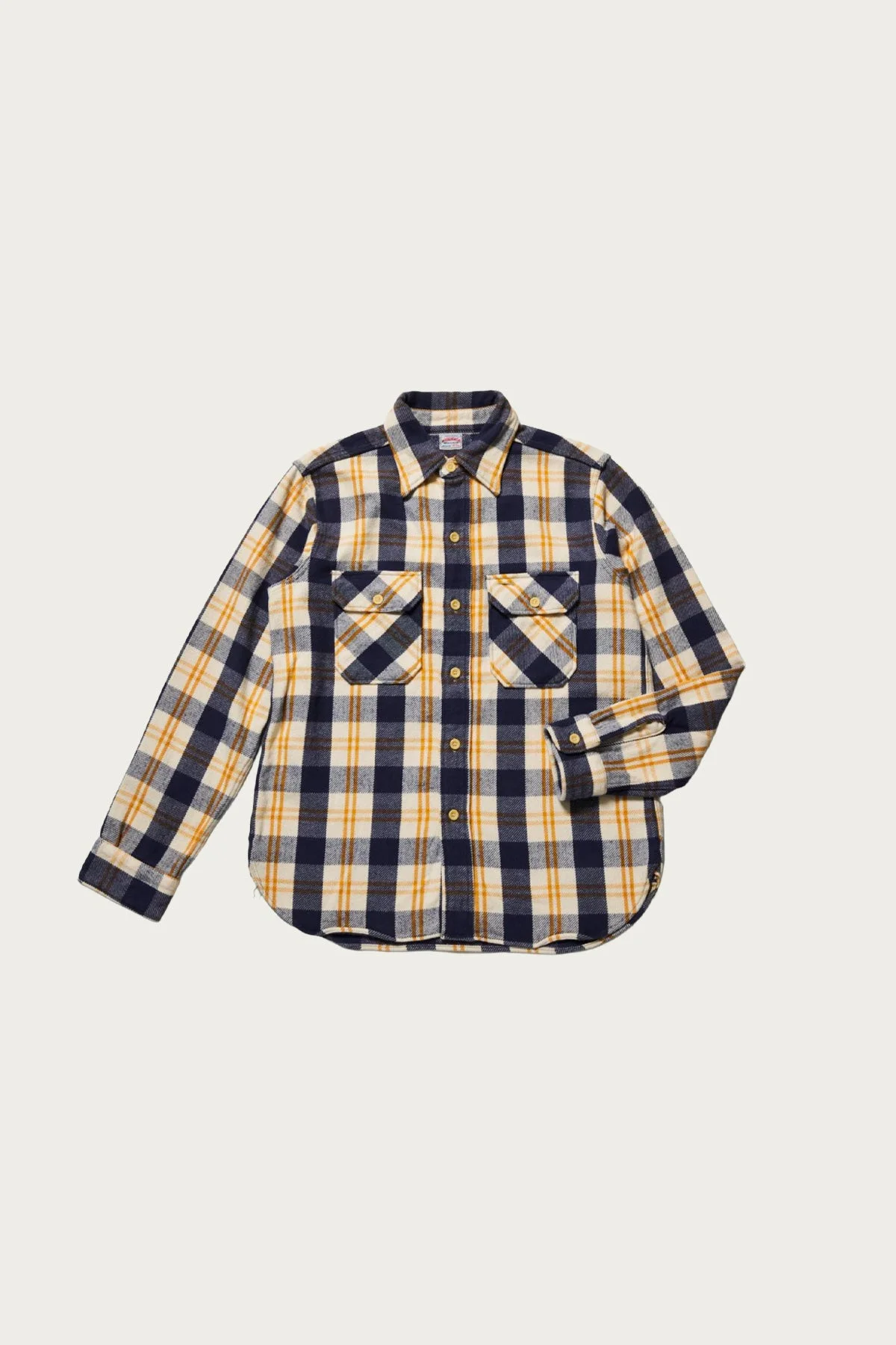 3104 Flannel Shirt Pattern A - Sax/Off White - 1