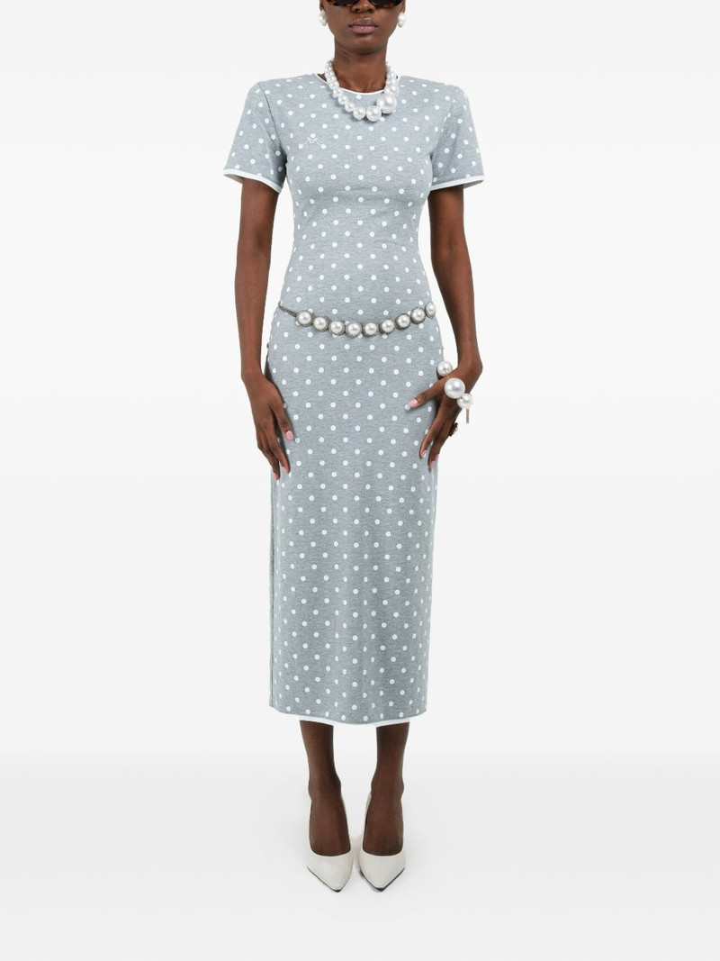 ROWEN ROSE polka-dot midi dress outlook