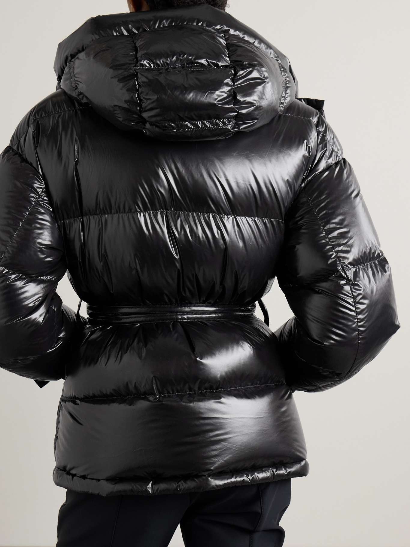Maya hooded belted quilted glossed-shell down ski jacket - 4