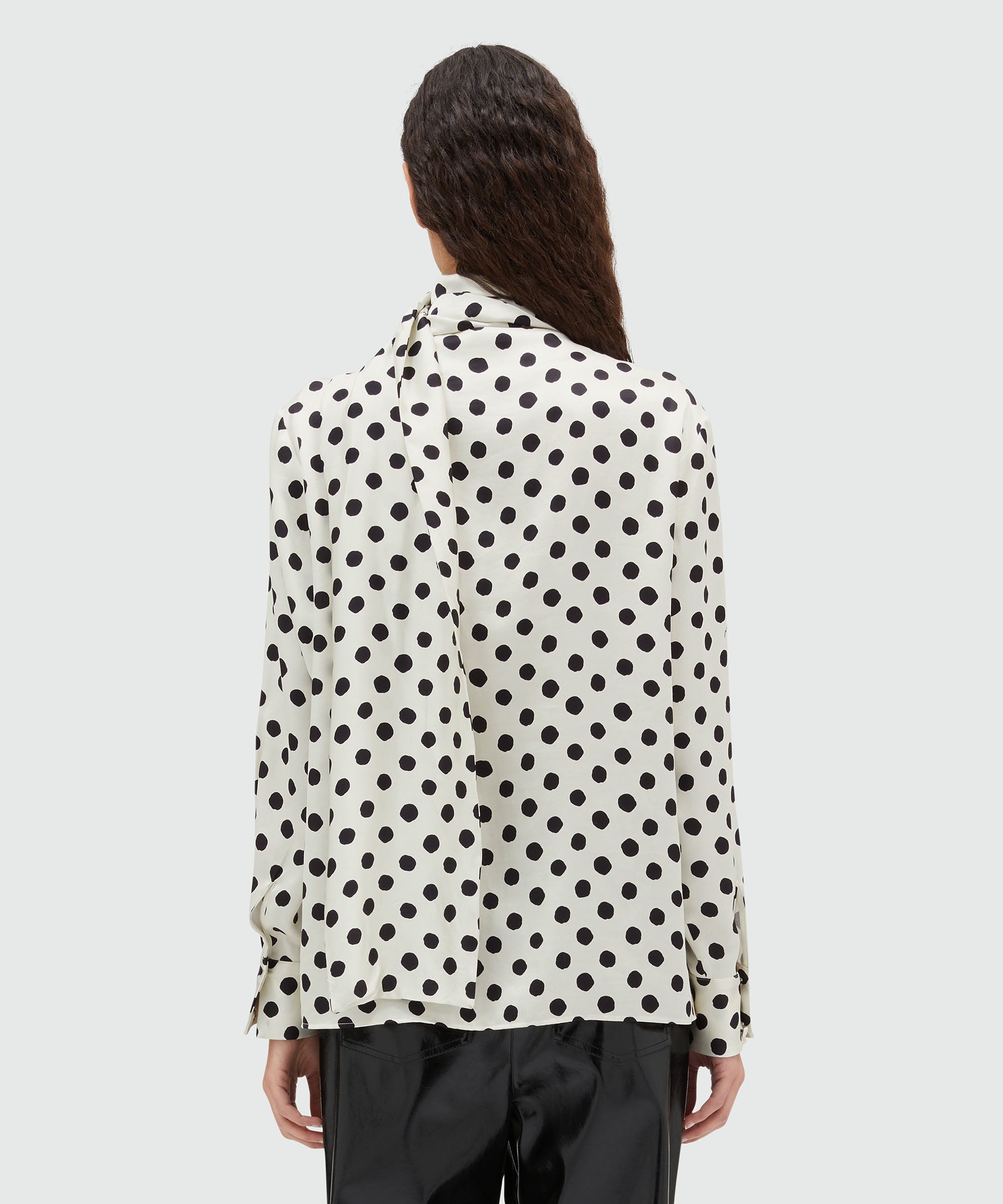 Blended silk shirt with scarf collar - 3