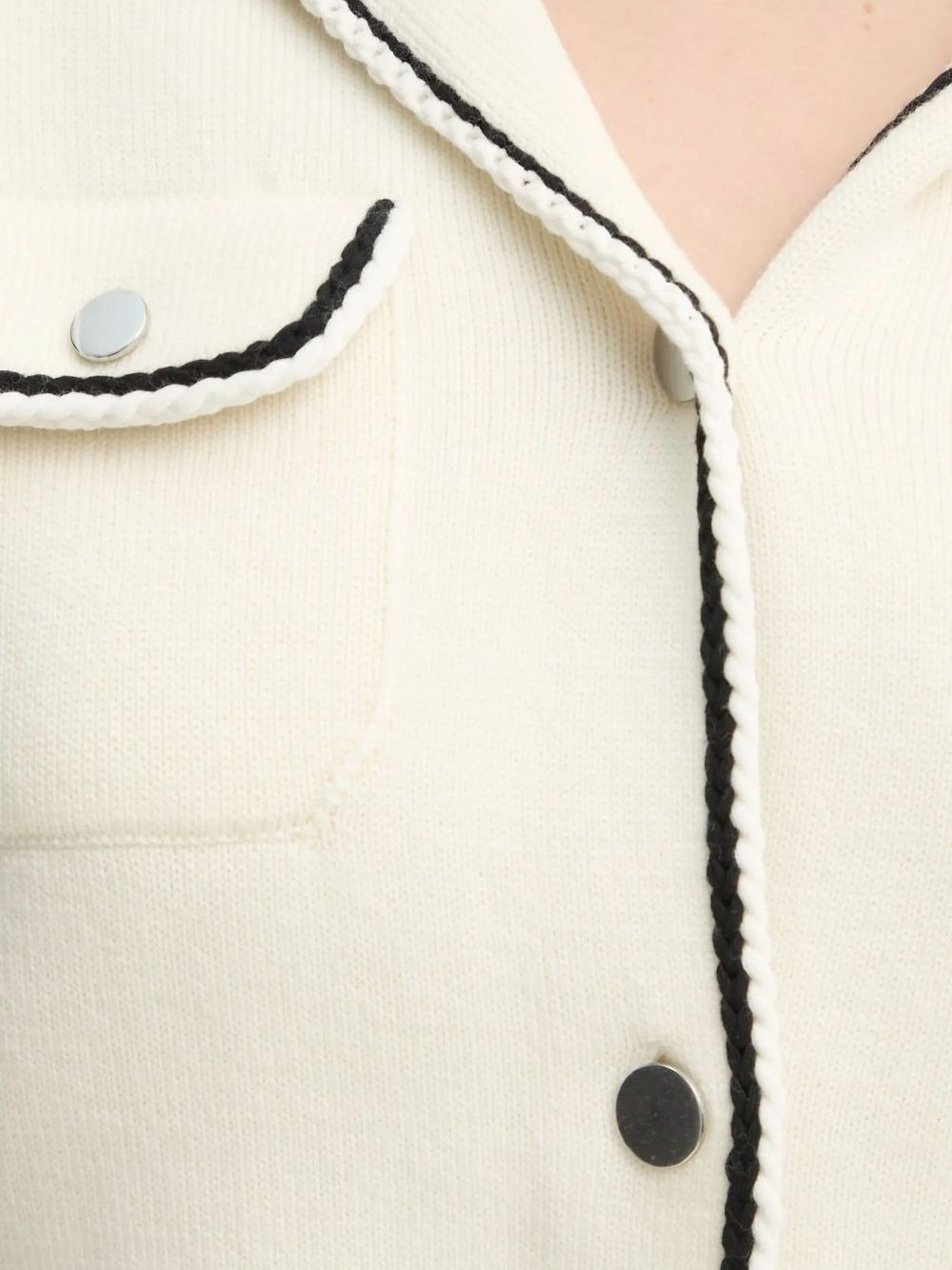piped-trim cardigan - 5