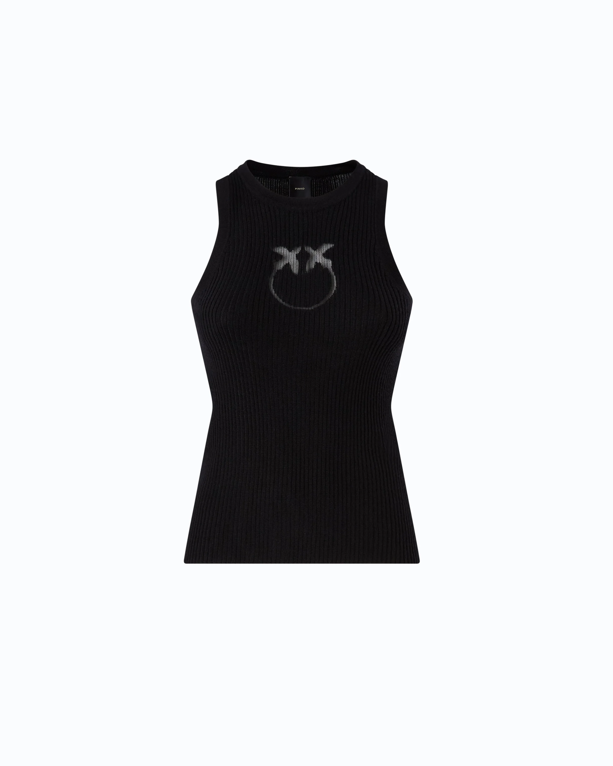 RIBBED TOP WITH SHEER LOVE BIRDS LOGO - 1