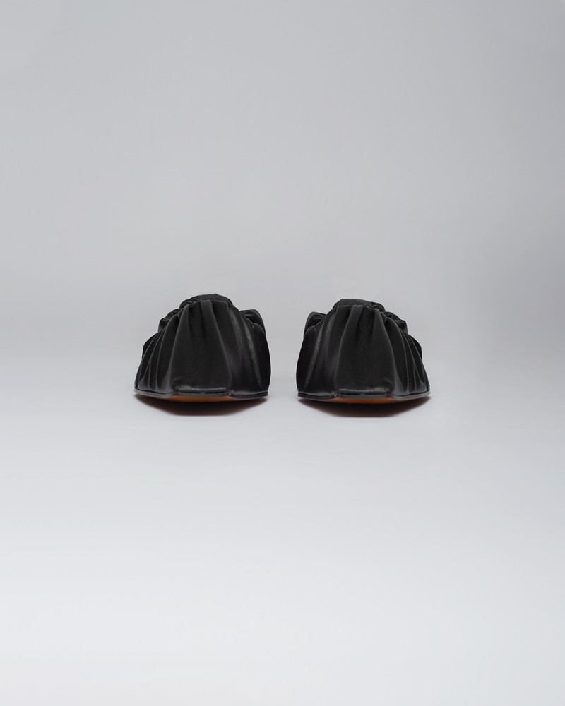 Nanushka MATANGI - Ruched vegan leather flats - Black outlook