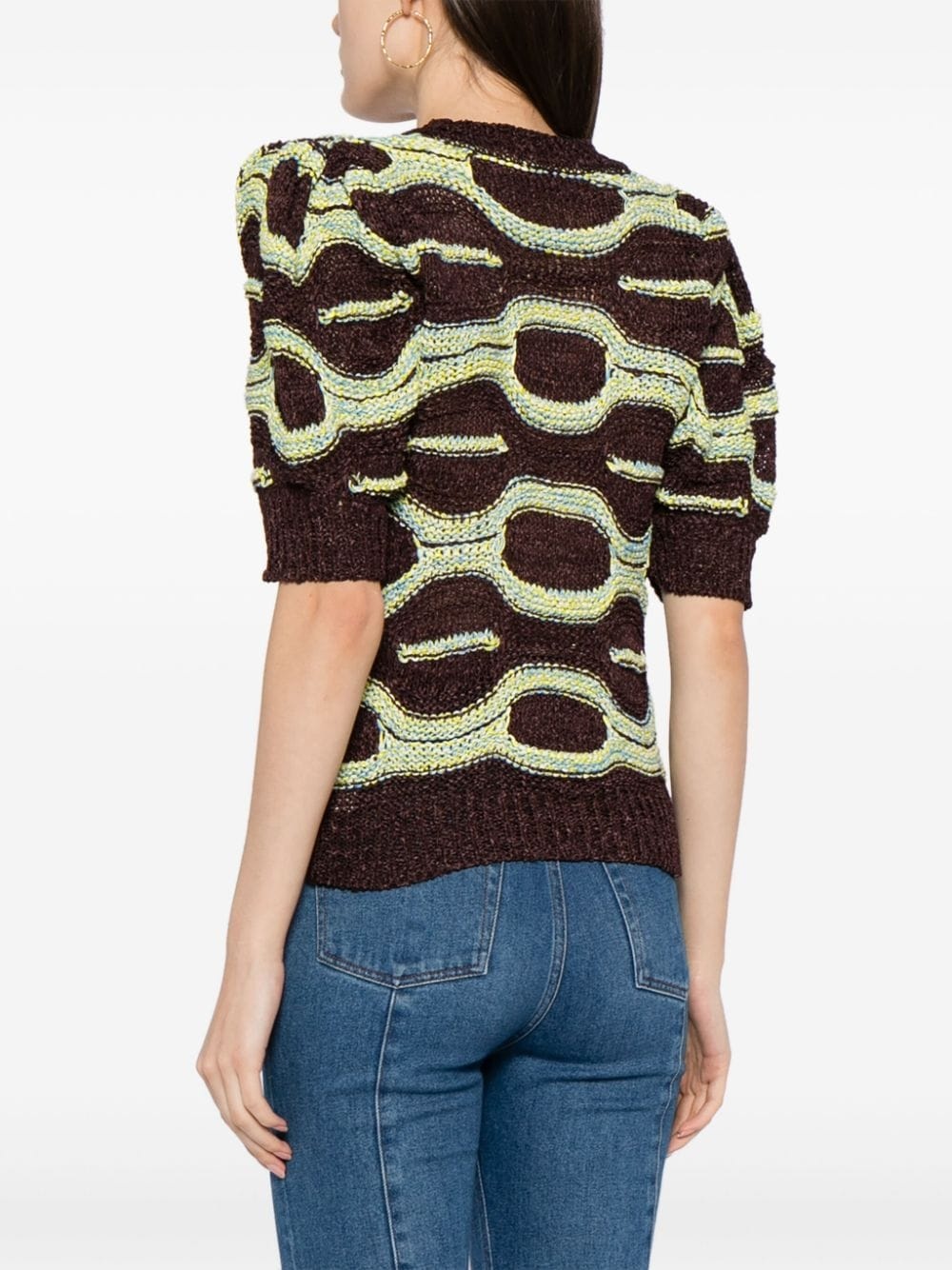 Alba abstract-print knitted top - 4