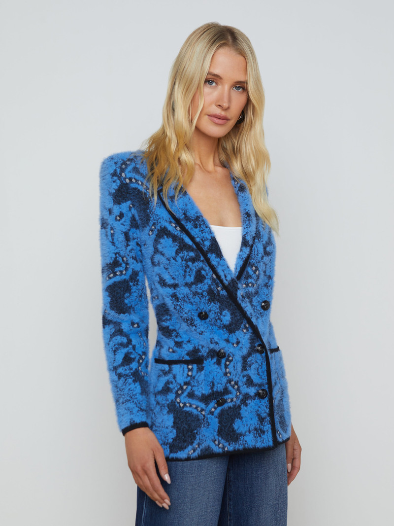 L'AGENCE Eileen Jacquard Knit Blazer outlook