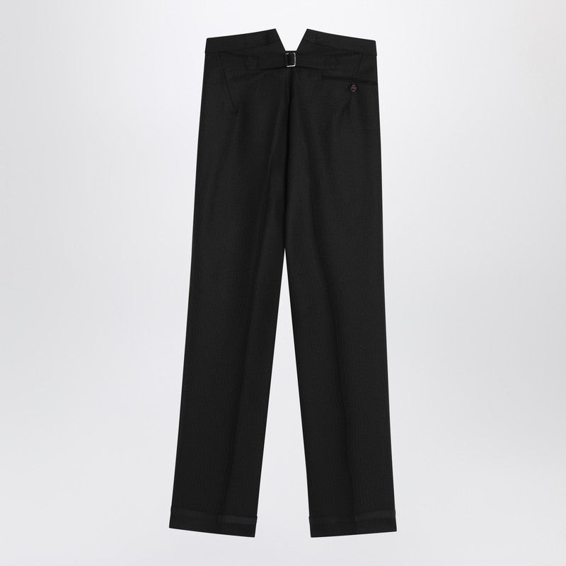 Maison Margiela Black Wool Pleated Trousers Women - 2