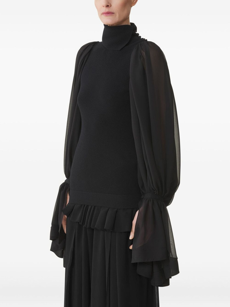 chiffon sleeve roll-neck top 3
