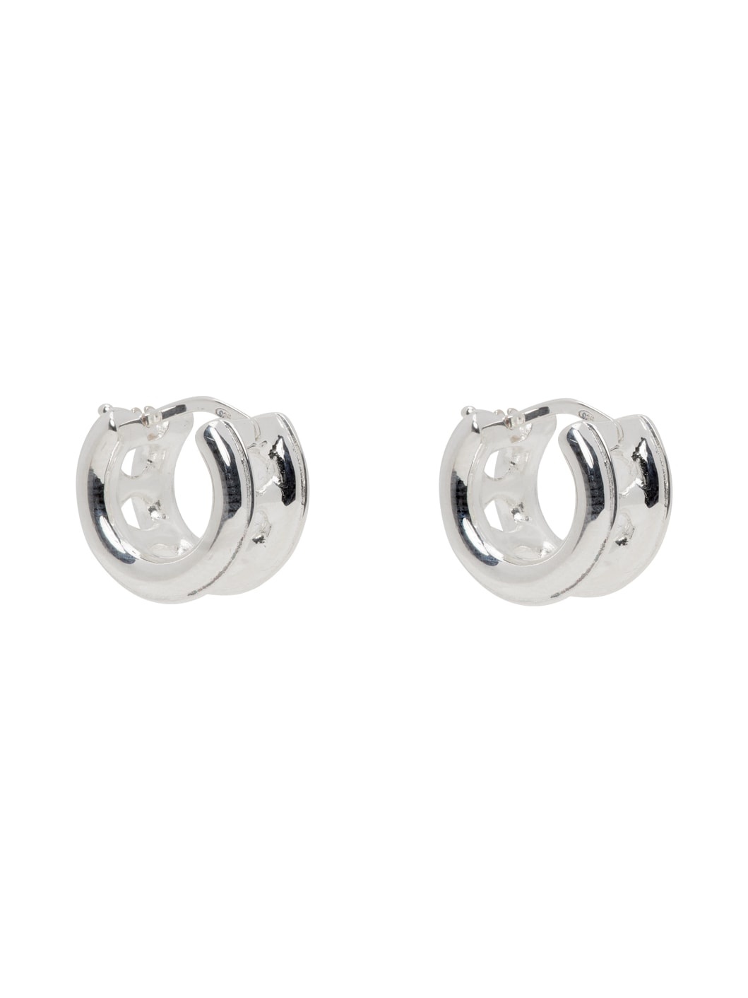 Silver Watch Hoop Earrings - 2