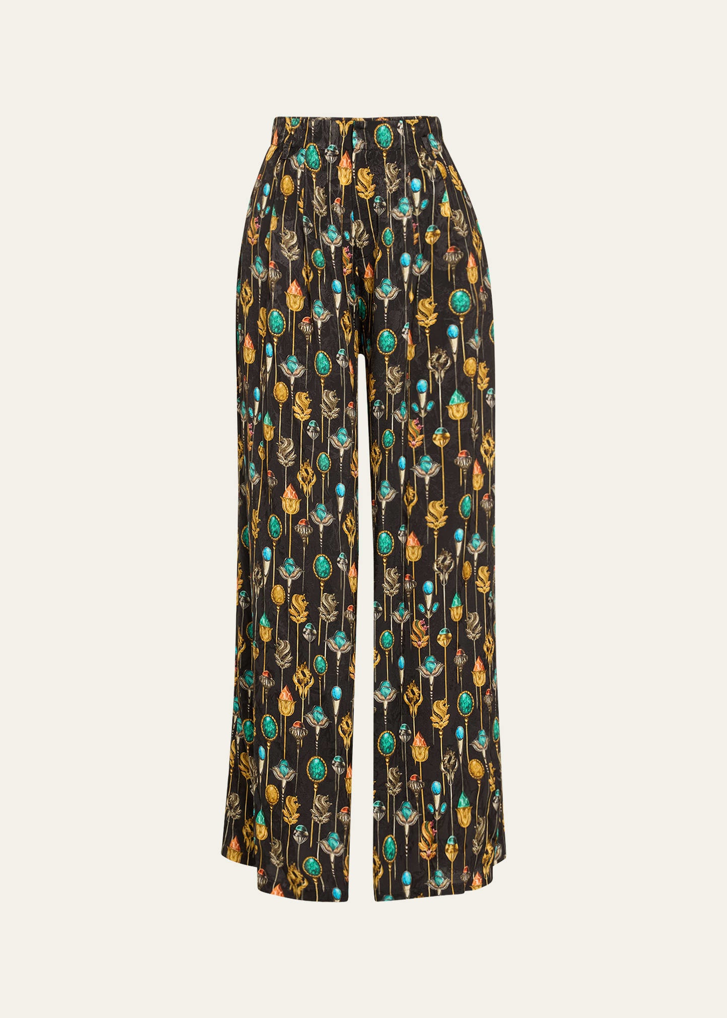 Pinon Ornamento Printed Wide-Leg Trousers - 1