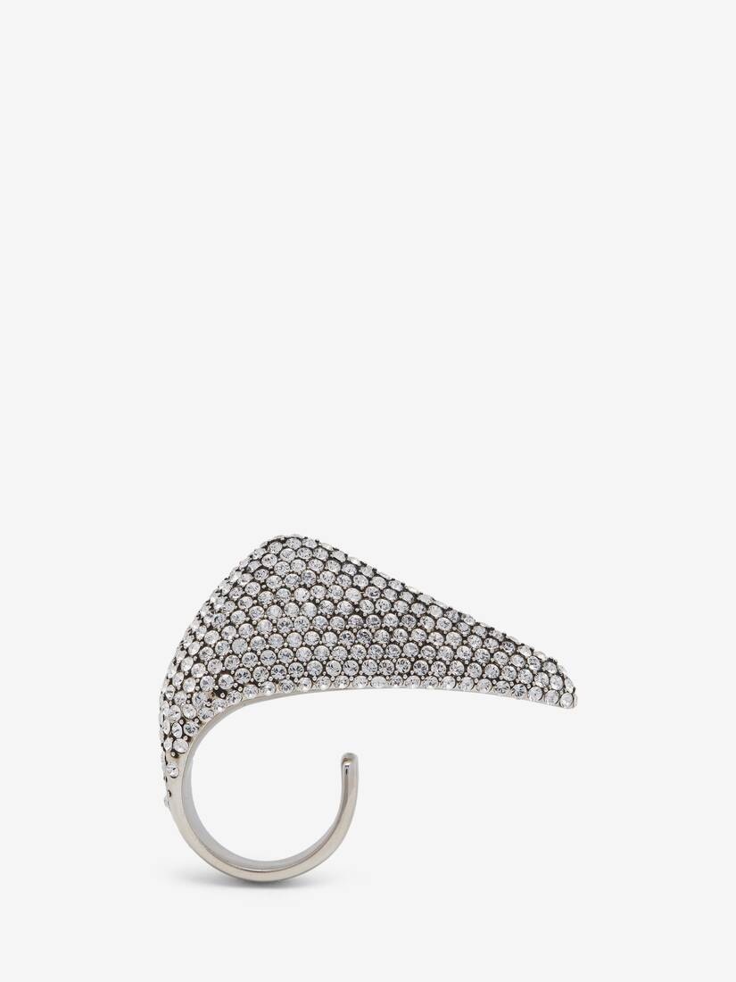 Women's Jewelled Thorn Claw Ring in Antique Silver - 3