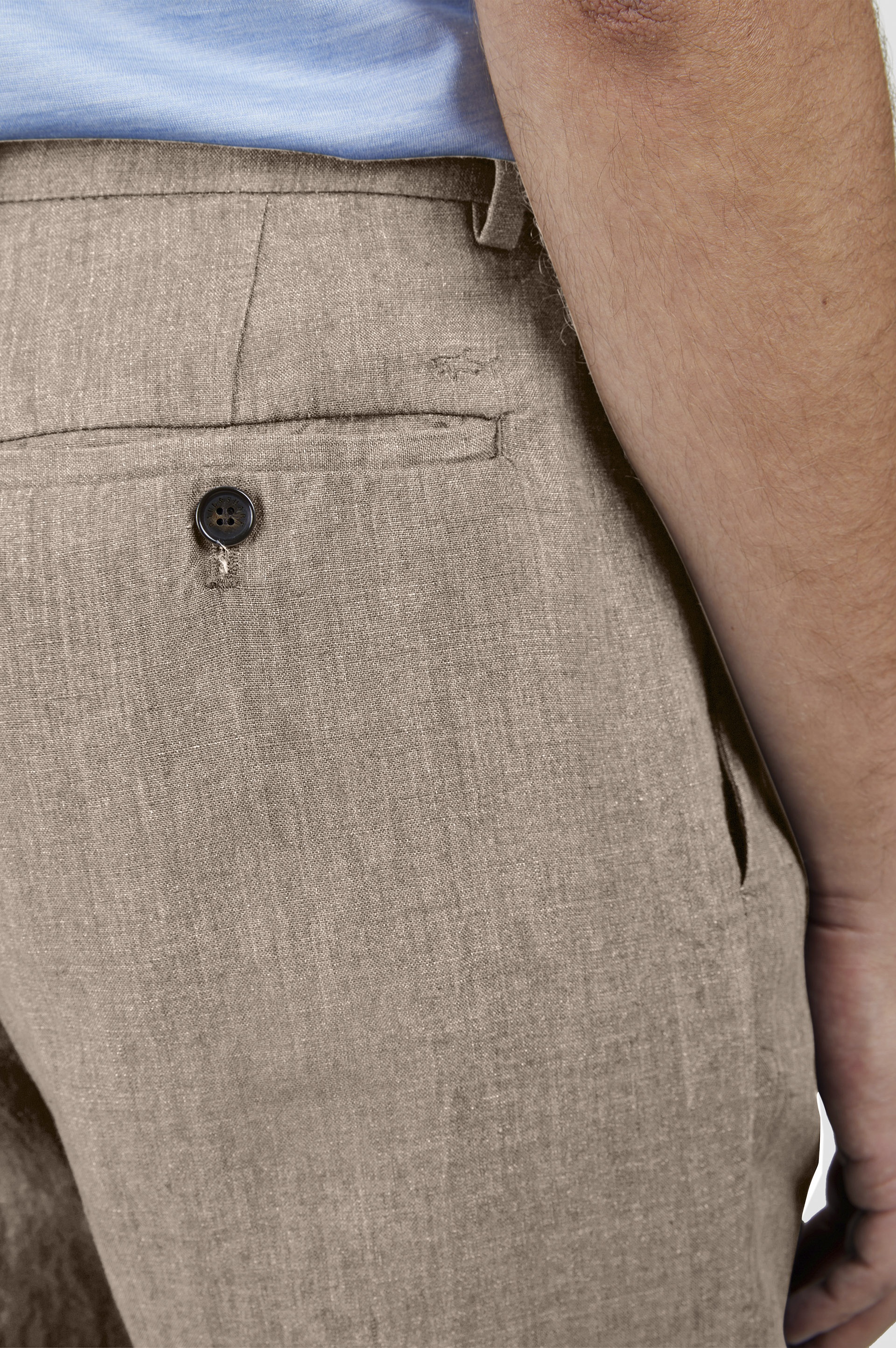 REGULAR LINEN CHINO PANTS - 4