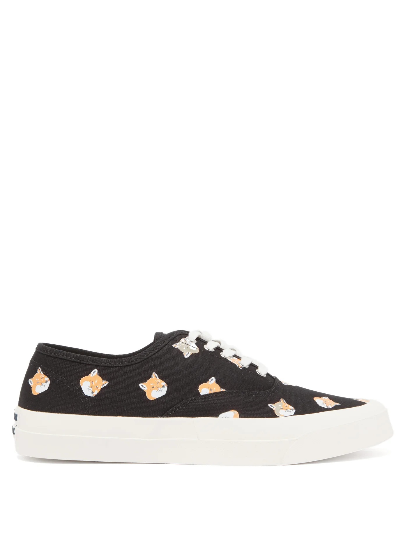 Fox Head-print cotton-canvas trainers - 1