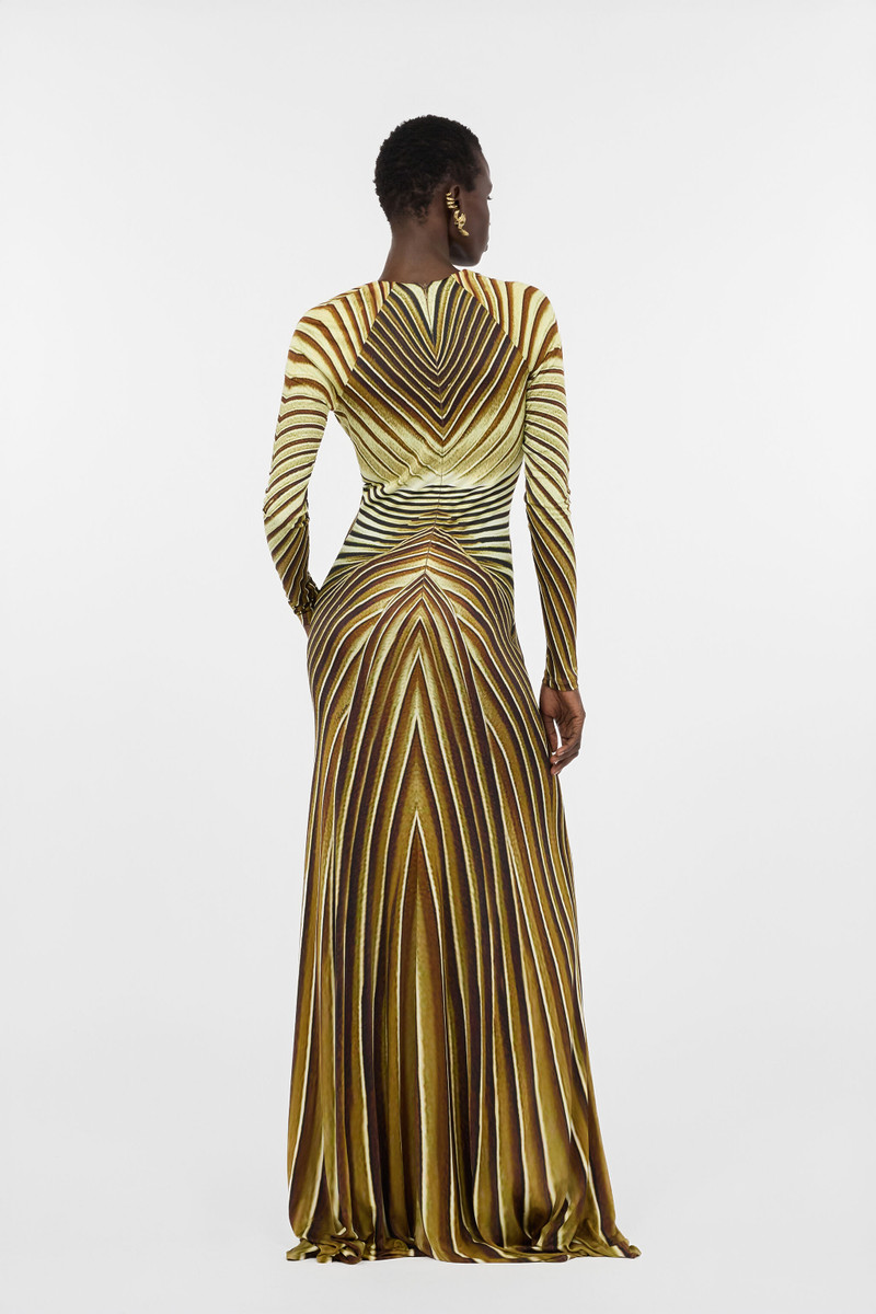 Extra-Long Dress with Ray Of Gold Print 4