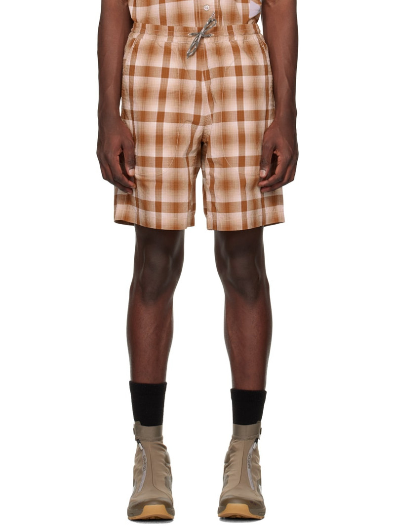 Brown Check Shorts - 1