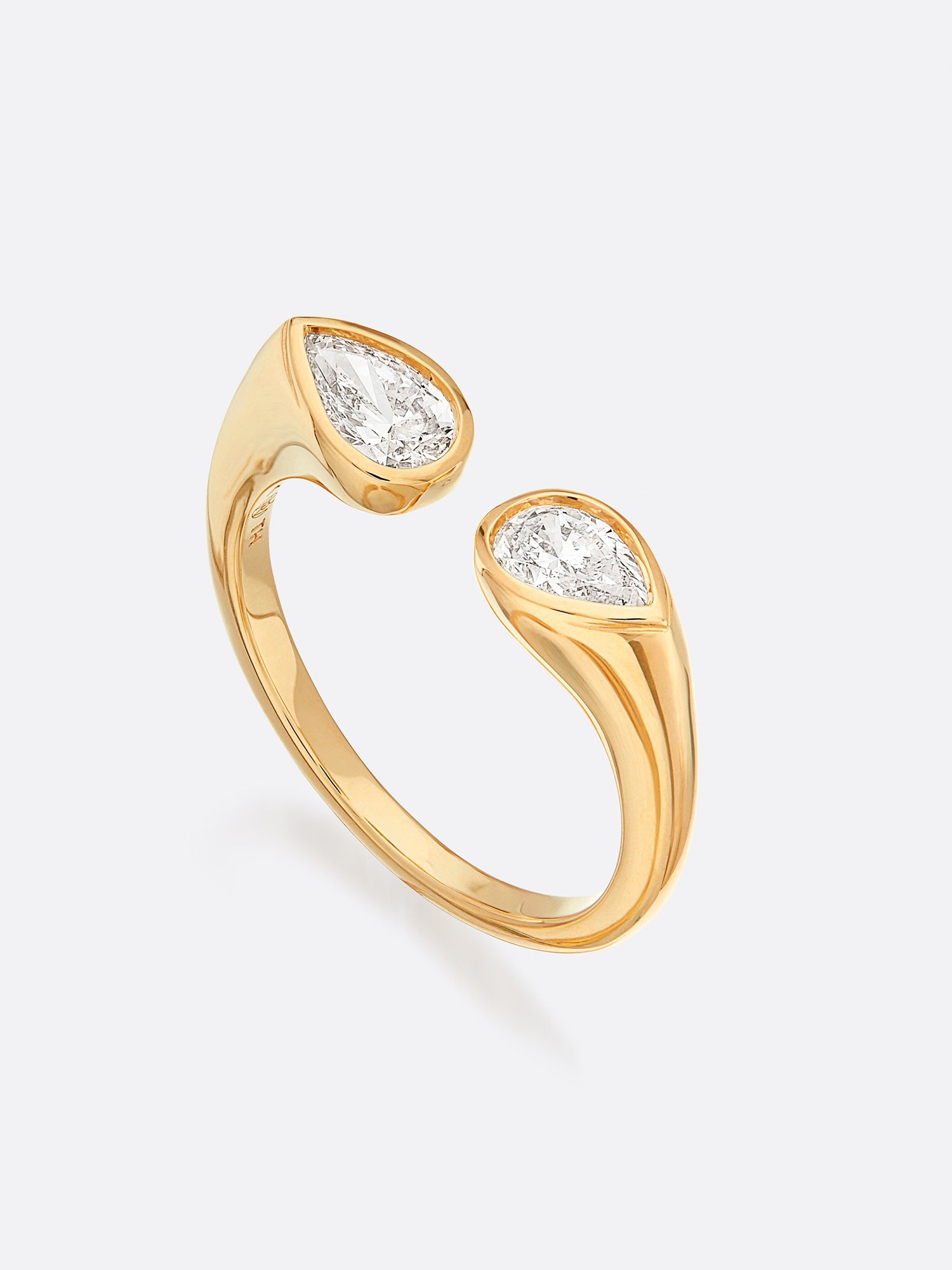 Romance Pear Diamond Droplet Ring - 3