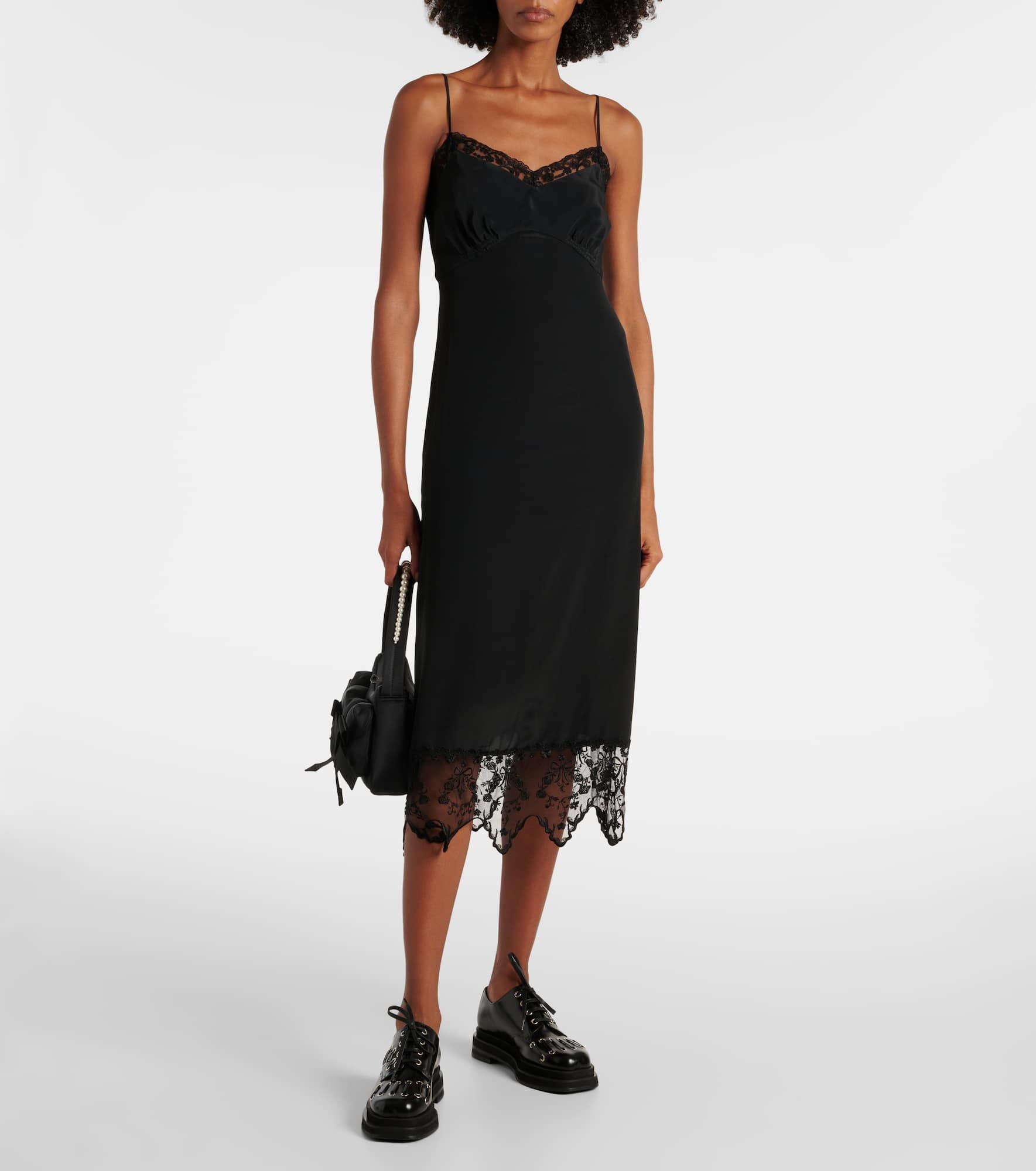 Lace-trimmed slip dress - 2